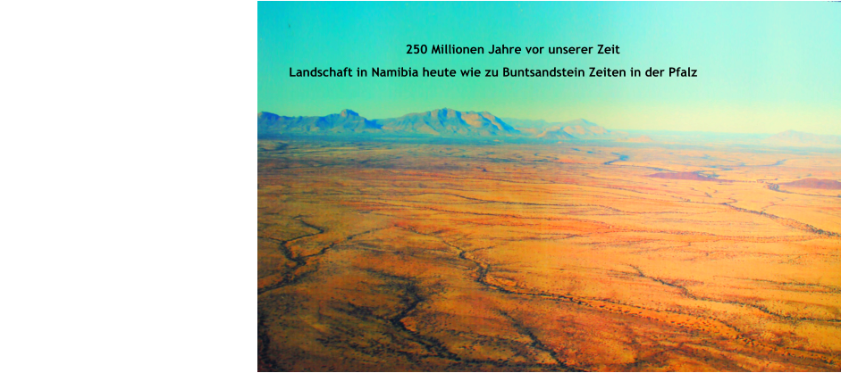 250 Millionen Jahre vor unserer Zeit  Landschaft in Namibia heute wie zu Buntsandstein Zeiten in der Pfalz